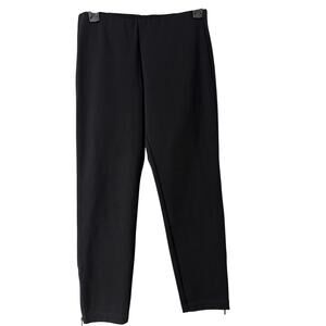 Eileen Fisher Renew Black Zipper Ankle Pants Petite Minimalist Stretch Pull-on